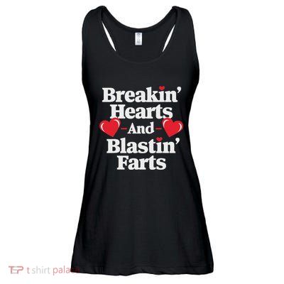 Breaking Hearts And Blasting Farts Valentines Day Ladies Essential Flowy Tank