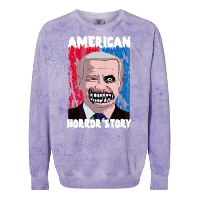 Biden Horror American Zombie Story Halloween Colorblast Crewneck Sweatshirt