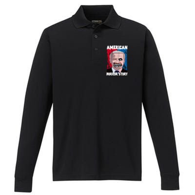 Biden Horror American Zombie Story Halloween Performance Long Sleeve Polo