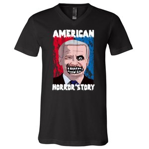 Biden Horror American Zombie Story Halloween V-Neck T-Shirt