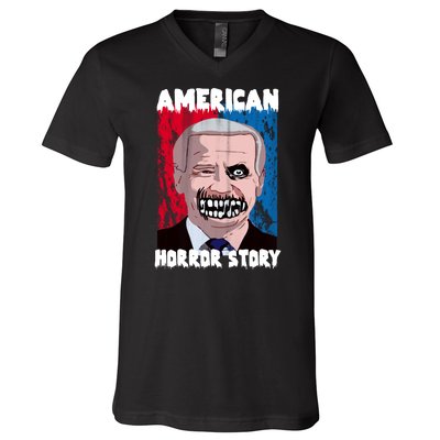 Biden Horror American Zombie Story Halloween V-Neck T-Shirt