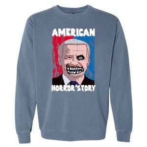 Biden Horror American Zombie Story Halloween Garment-Dyed Sweatshirt