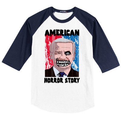 Biden Horror American Zombie Story Halloween Baseball Sleeve Shirt