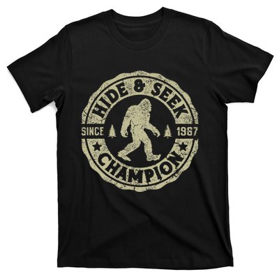 Bigfoot Hide And Seek Champion Funny Sasquatch T-Shirt