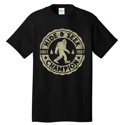 Bigfoot Hide And Seek Champion Funny Sasquatch Tall T-Shirt