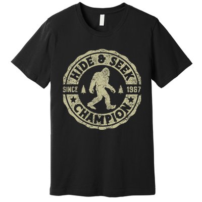 Bigfoot Hide And Seek Champion Funny Sasquatch Premium T-Shirt