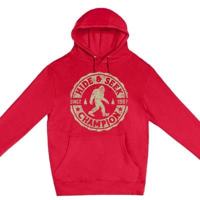 Bigfoot Hide And Seek Champion Funny Sasquatch Premium Pullover Hoodie