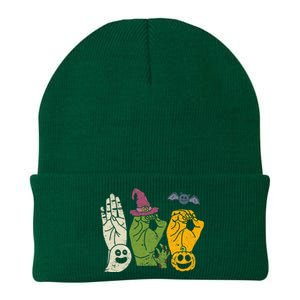 Boo Hands American Sign Language Pride Asl Halloween Witch Knit Cap Winter Beanie