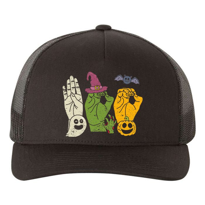 Boo Hands American Sign Language Pride Asl Halloween Witch Yupoong Adult 5-Panel Trucker Hat