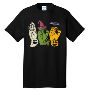 Boo Hands American Sign Language Pride Asl Halloween Witch Tall T-Shirt