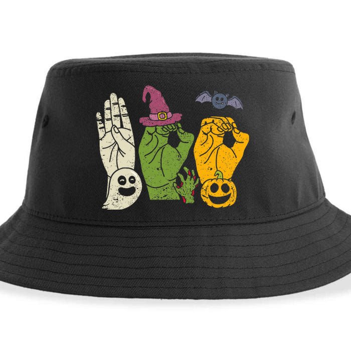 Boo Hands American Sign Language Pride Asl Halloween Witch Sustainable Bucket Hat