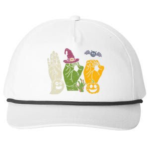 Boo Hands American Sign Language Pride Asl Halloween Witch Snapback Five-Panel Rope Hat