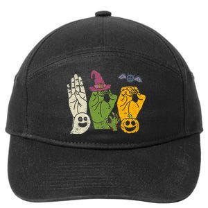 Boo Hands American Sign Language Pride Asl Halloween Witch 7-Panel Snapback Hat