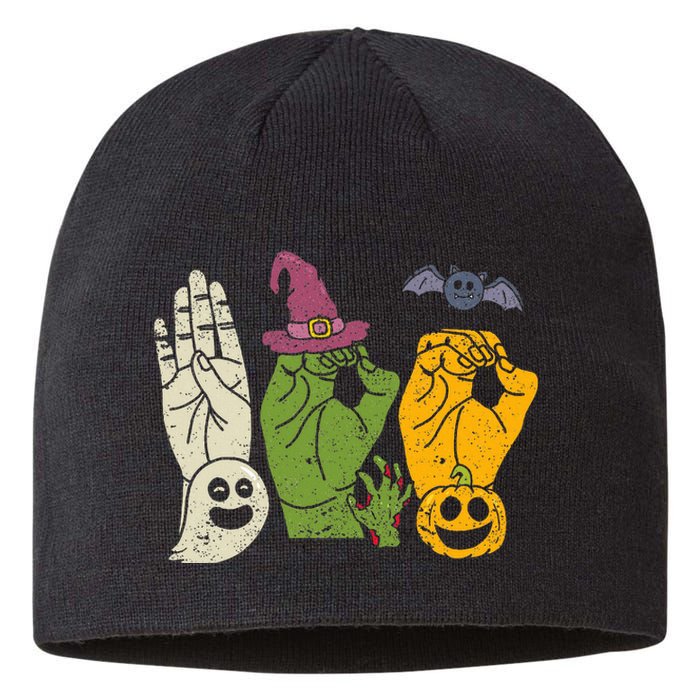 Boo Hands American Sign Language Pride Asl Halloween Witch Sustainable Beanie