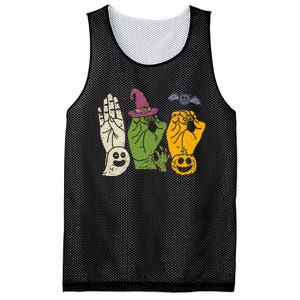 Boo Hands American Sign Language Pride Asl Halloween Witch Mesh Reversible Basketball Jersey Tank