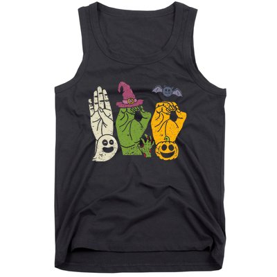 Boo Hands American Sign Language Pride Asl Halloween Witch Tank Top