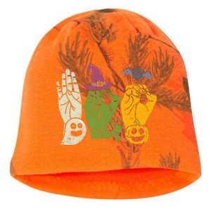 Boo Hands American Sign Language Pride Asl Halloween Witch Kati - Camo Knit Beanie