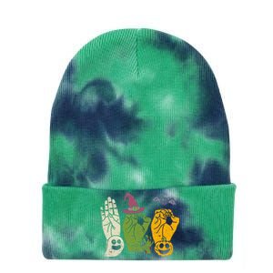 Boo Hands American Sign Language Pride Asl Halloween Witch Tie Dye 12in Knit Beanie