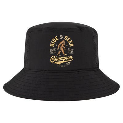 Bigfoot Hide And Seek Champion Funny Sasquatch Retro Vintage Cool Comfort Performance Bucket Hat