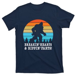 Breakin Hearts And Rippin Farts Funny Bigfoot T-Shirt