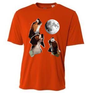 Beagle Howling At The Moon Funny Beagle Owner Beagle Cooling Performance Crew T-Shirt