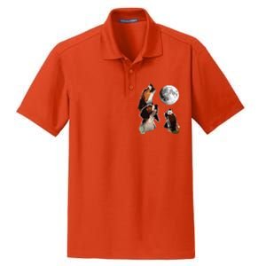 Beagle Howling At The Moon Funny Beagle Owner Beagle Dry Zone Grid Polo