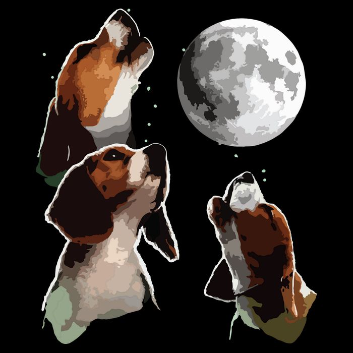 Beagle Howling At The Moon Funny Beagle Owner Beagle Full-Length Apron With Pockets