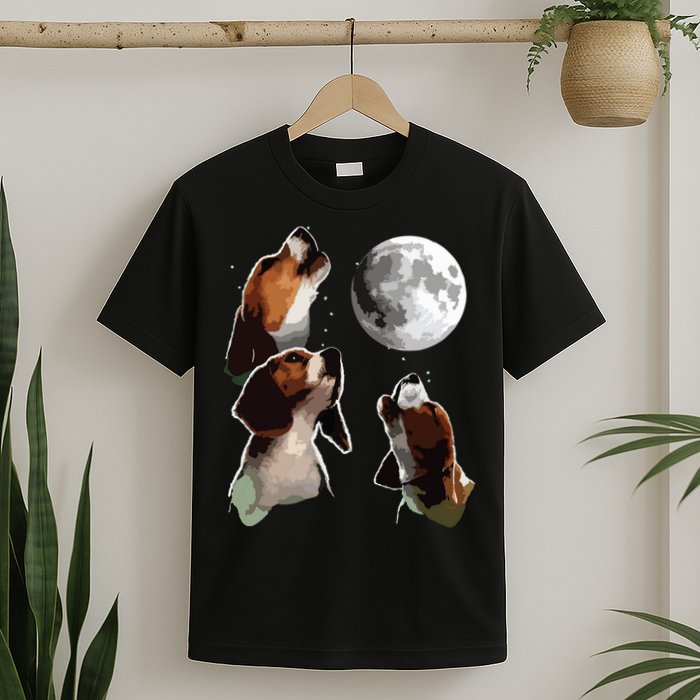 Beagle Howling At The Moon Funny Beagle Owner Beagle T-Shirt