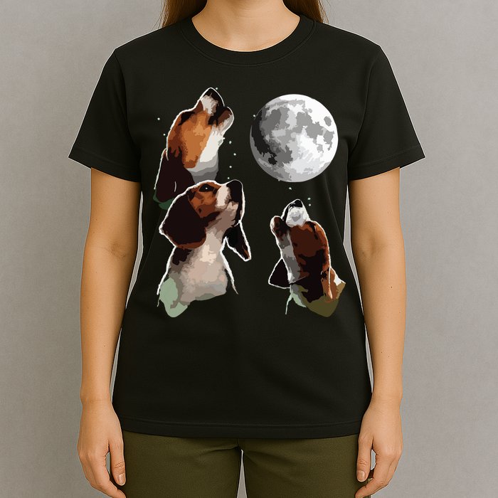 Beagle Howling At The Moon Funny Beagle Owner Beagle T-Shirt