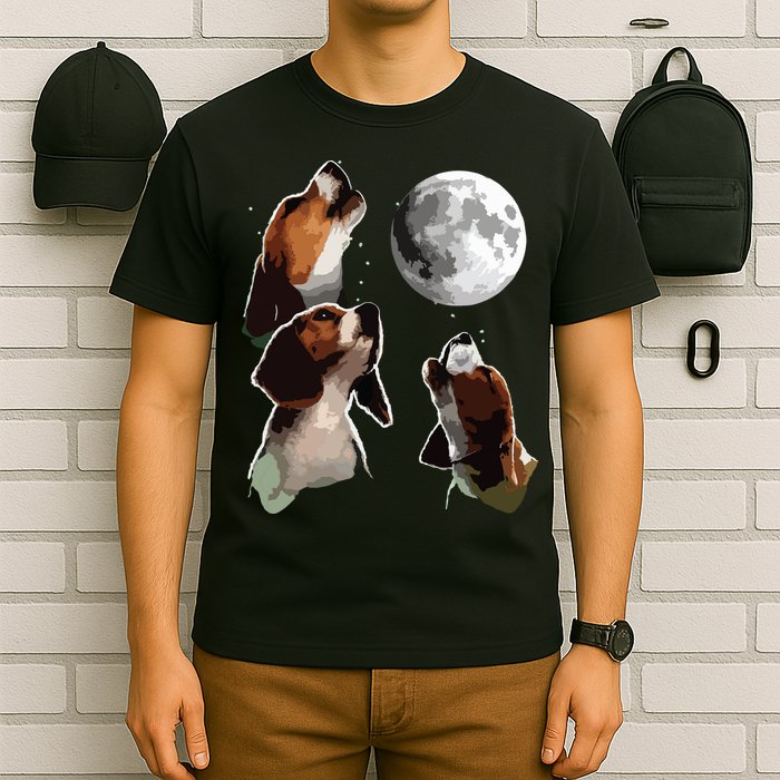 Beagle Howling At The Moon Funny Beagle Owner Beagle T-Shirt