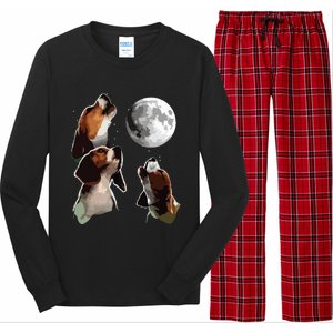 Beagle Howling At The Moon Funny Beagle Owner Beagle Long Sleeve Pajama Set