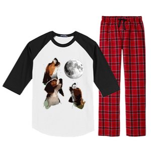 Beagle Howling At The Moon Funny Beagle Owner Beagle Raglan Sleeve Pajama Set