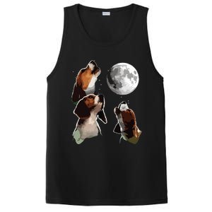 Beagle Howling At The Moon Funny Beagle Owner Beagle PosiCharge Competitor Tank