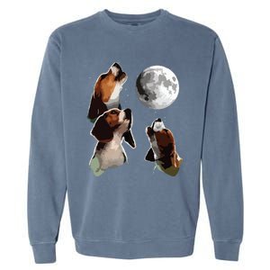 Beagle Howling At The Moon Funny Beagle Owner Beagle Garment-Dyed Sweatshirt