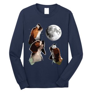 Beagle Howling At The Moon Funny Beagle Owner Beagle Long Sleeve Shirt