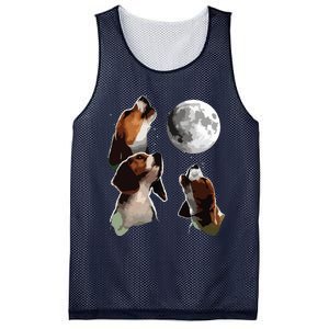 Beagle Howling At The Moon Funny Beagle Owner Beagle Mesh Reversible Basketball Jersey Tank