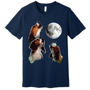 Beagle Howling At The Moon Funny Beagle Owner Beagle Premium T-Shirt