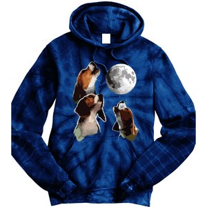 Beagle Howling At The Moon Funny Beagle Owner Beagle Tie Dye Hoodie