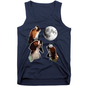 Beagle Howling At The Moon Funny Beagle Owner Beagle Tank Top