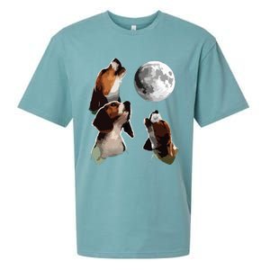 Beagle Howling At The Moon Funny Beagle Owner Beagle Sueded Cloud Jersey T-Shirt