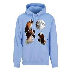 Beagle Howling At The Moon Funny Beagle Owner Beagle Unisex Surf Hoodie