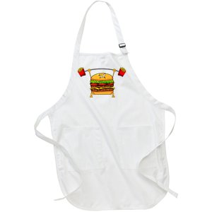 Best Hamburger Art Women Cheeseburger Fast Food Lovers Full-Length Apron With Pockets