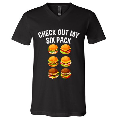 Best Hamburger Art Women Fast Food Cheeseburger Lovers V-Neck T-Shirt