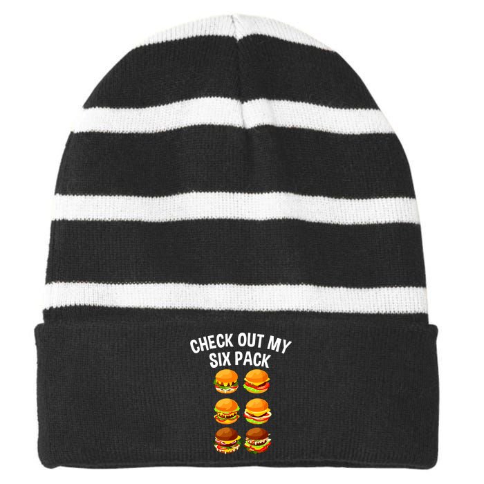 Best Hamburger Art Women Fast Food Cheeseburger Lovers Striped Beanie with Solid Band