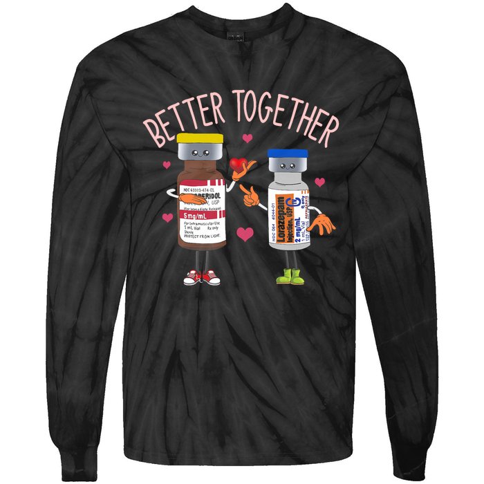 Bettertogether Haldol Ativan Icu Nurse ValentineS Day Tie-Dye Long Sleeve Shirt