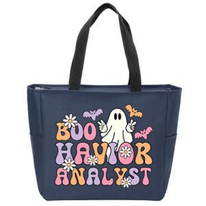 Boo Havior Analyst Aba Bcba Halloween Ghost Zip Tote Bag