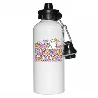 Boo Havior Analyst Aba Bcba Halloween Ghost Aluminum Water Bottle