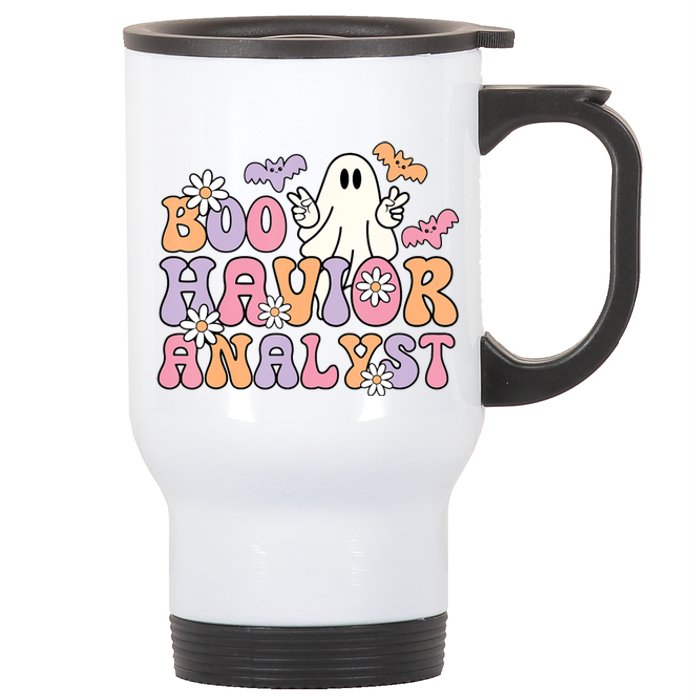 Boo Havior Analyst Aba Bcba Halloween Ghost Stainless Steel Travel Mug