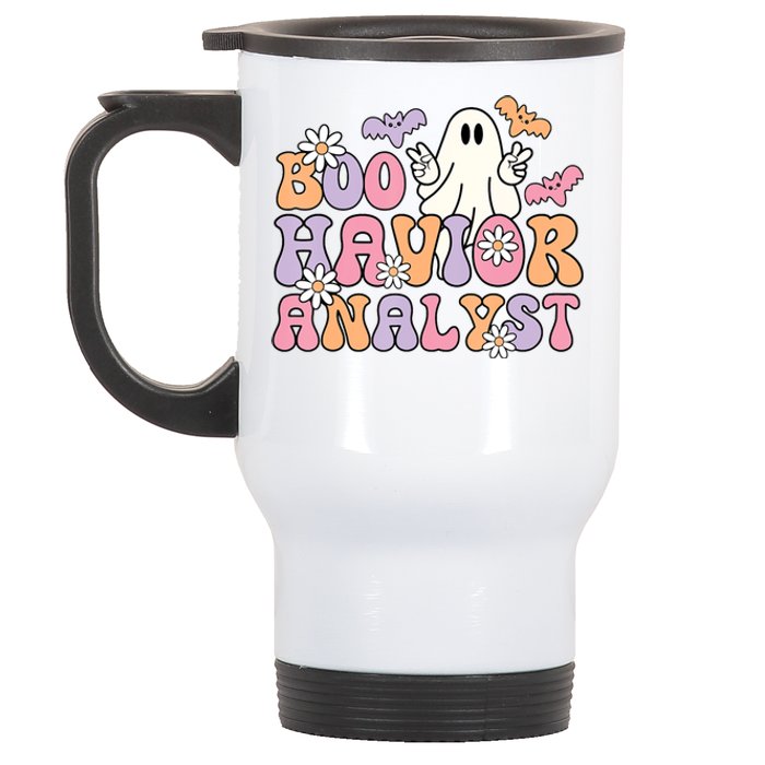 Boo Havior Analyst Aba Bcba Halloween Ghost Stainless Steel Travel Mug