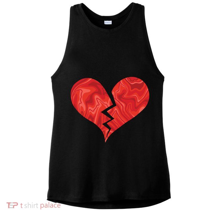 Broken Heart Anti Valentine Ladies PosiCharge Tri-Blend Wicking Tank